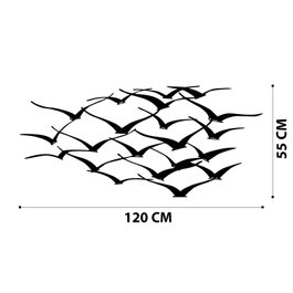 Wallity Herd Of Birds Escultura de pared de metal Negra